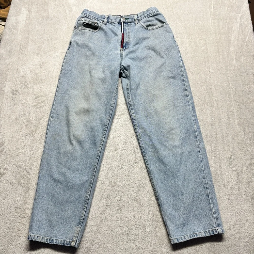 Vintage 90's Tommy Hilfiger Jeans Mens 34x32 Fits 31x30 Denim Big Flag‎ Patch